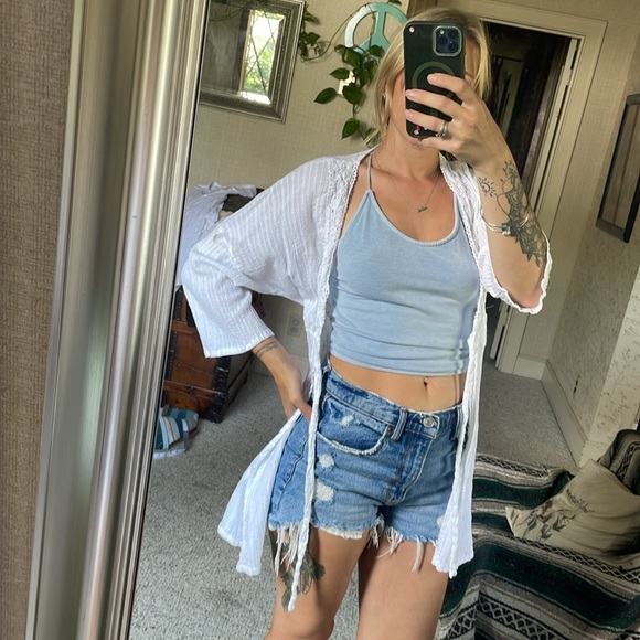 Elan Elegant White Lace Trim Swim Cover - Picture 1 of 12